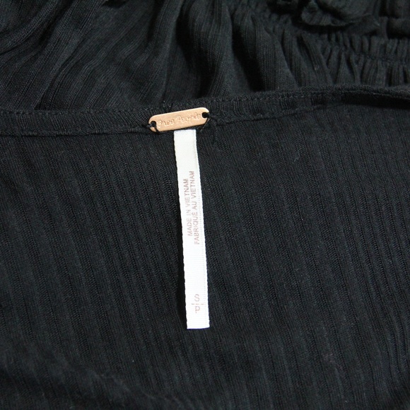 Free People Day Dreaming Top NEW Women Babydoll Shirt Black Small Long Sleeves - Picture 11 of 11